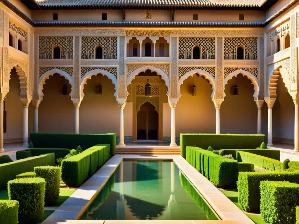 La Alhambra, con detalles de arquitectura morisca y exuberantes jardines