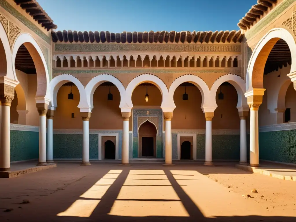 Arqueología del Islam en África: Imponentes ruinas de la Gran Mezquita de Tlemcen en Argelia, bañadas por cálida luz del sol