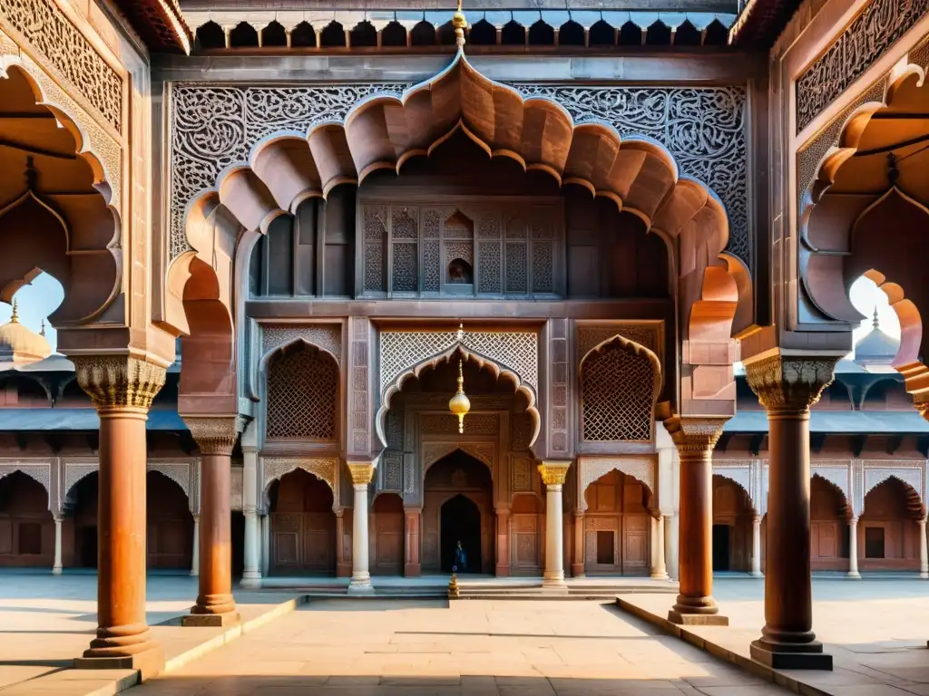 Arte islámico en la India: Detalles impresionantes de la Jama Masjid, evocando la grandiosidad y la belleza de la arquitectura islámica en la región