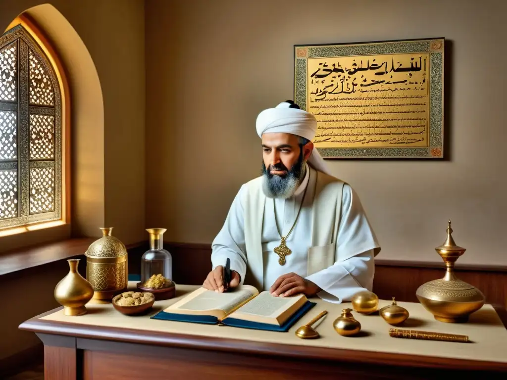 Avicenna realiza un avance médico en una cámara decorada en tiempos de conflictos islámicos