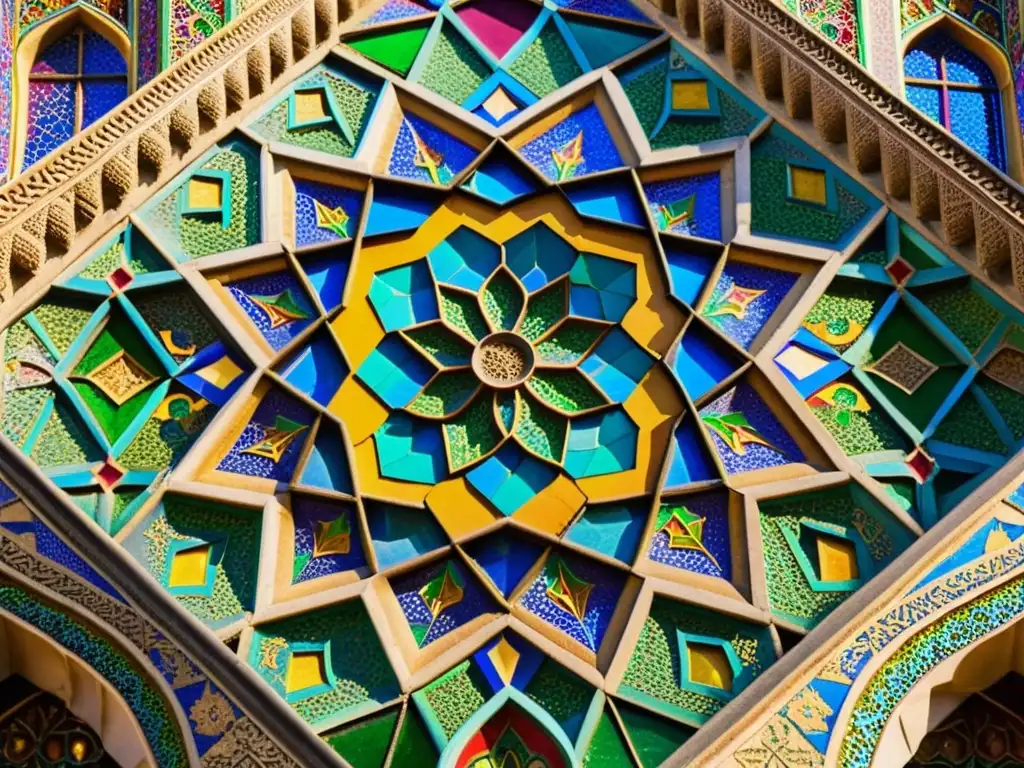 Explora la belleza de los mosaicos islámicos en la mezquita Nasir ol Molk en Shiraz, Irán