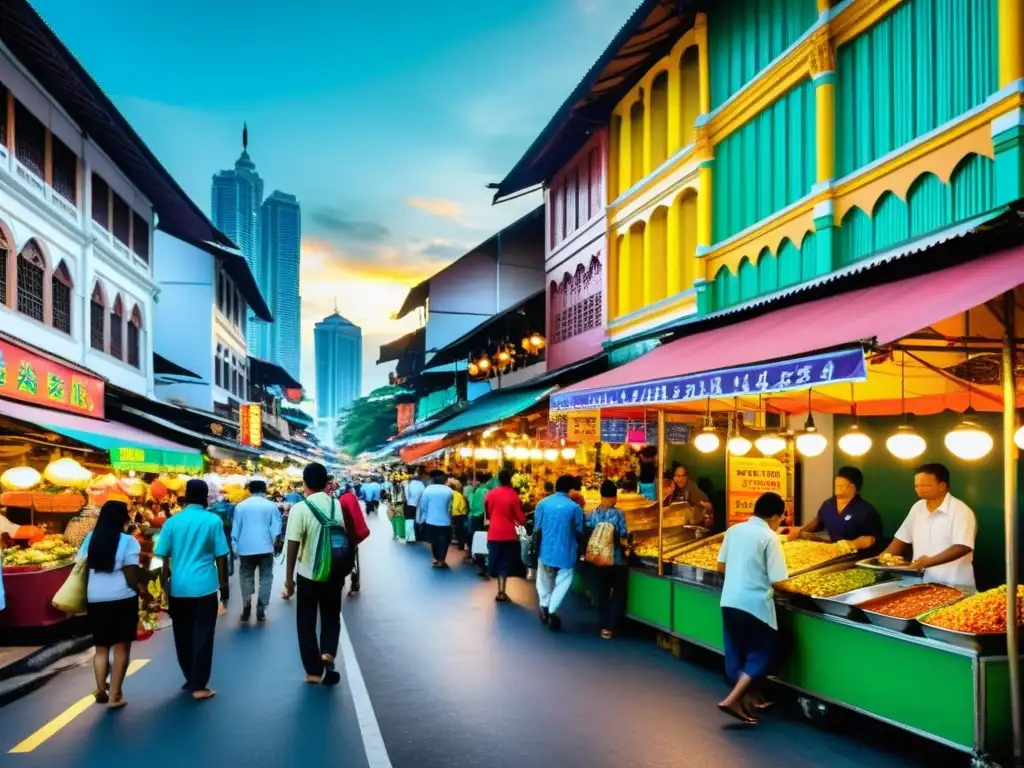 Descubre la bulliciosa calle de Kuala Lumpur con su deliciosa comida Halal y la diversidad culinaria