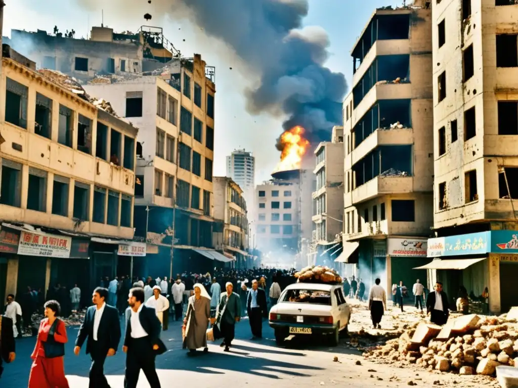 Calles de Beirut, Líbano en la Guerra Civil Libanesa