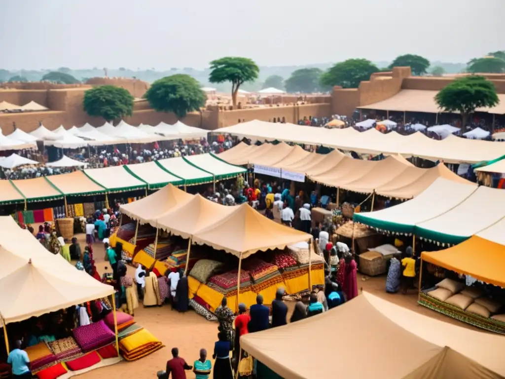 Colorido mercado africano celebrando Eid alMawlid en vibrante escena multicultural