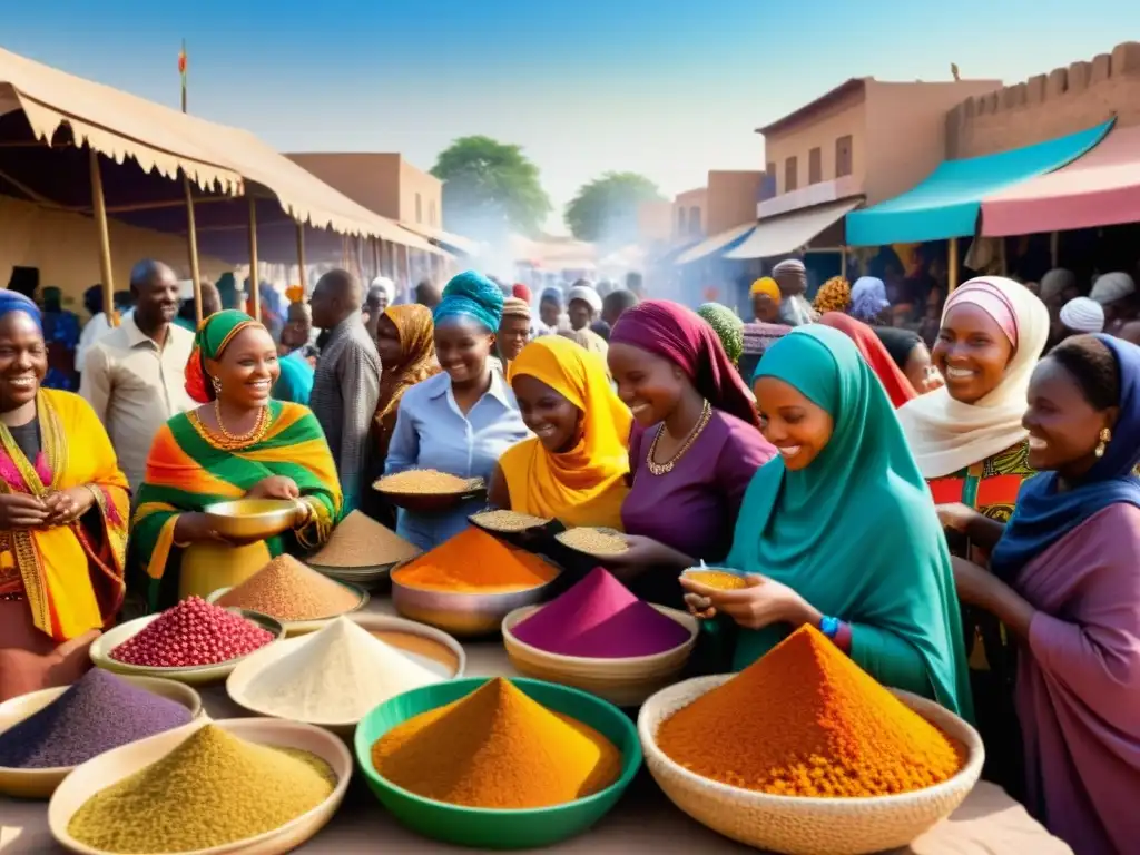 Colorido mercado africano durante festivales islámicos, unión, tradición y significado cultural