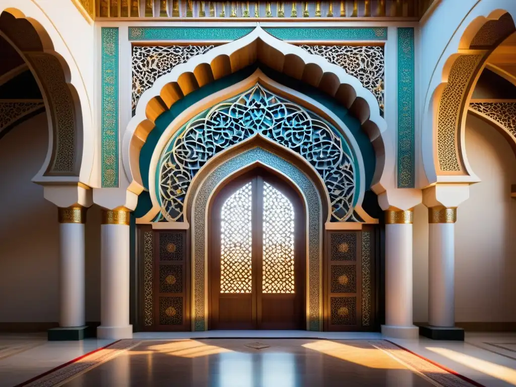 Detallada evolución del mihrab en mezquitas, con diseño contemporáneo y tradicional en armonía