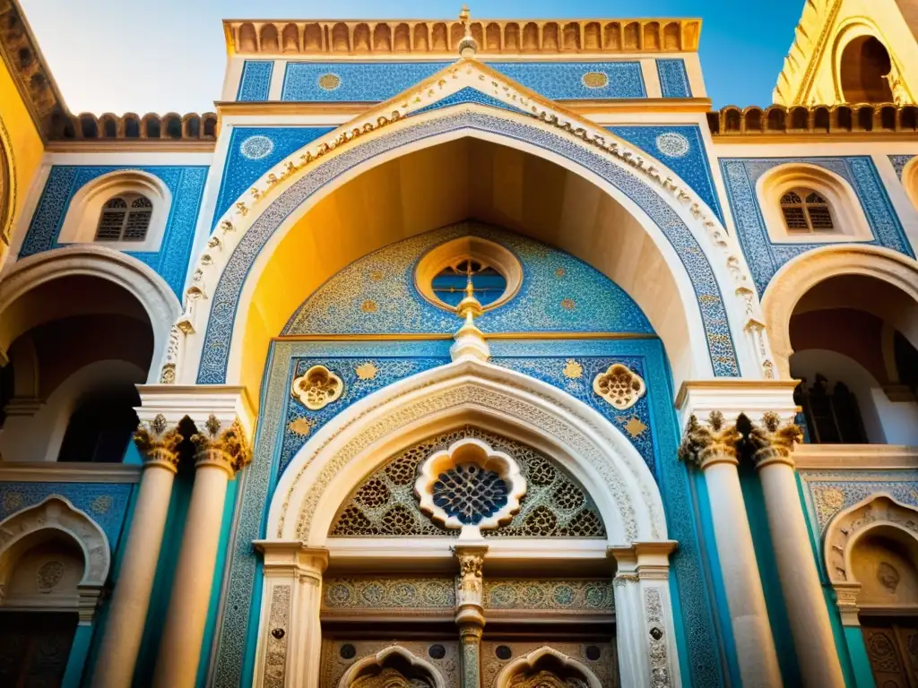 Detalle arquitectónico de la Catedral de Palermo, reflejando la herencia cultural siciliana islámica con sus impactantes detalles y colores vibrantes