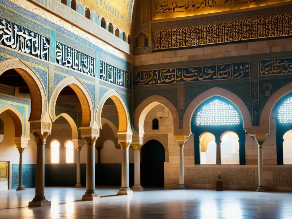 Detalle arquitectónico de la estética mezquitas históricas mundo islámico en La Mezquita de Al-Aqsa, Jerusalén