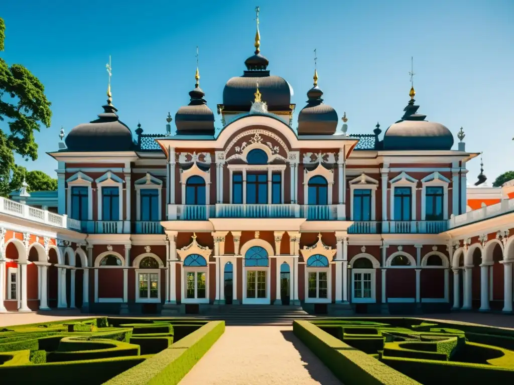 Detalle arquitectónico islámico en El Palacio Kadriorg, con influencia islámica en arquitectura báltica