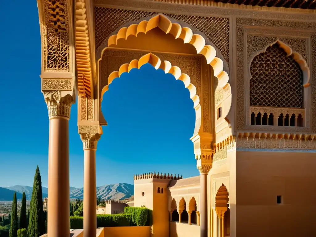 Detalle arquitectónico islámico en la Alhambra, Granada