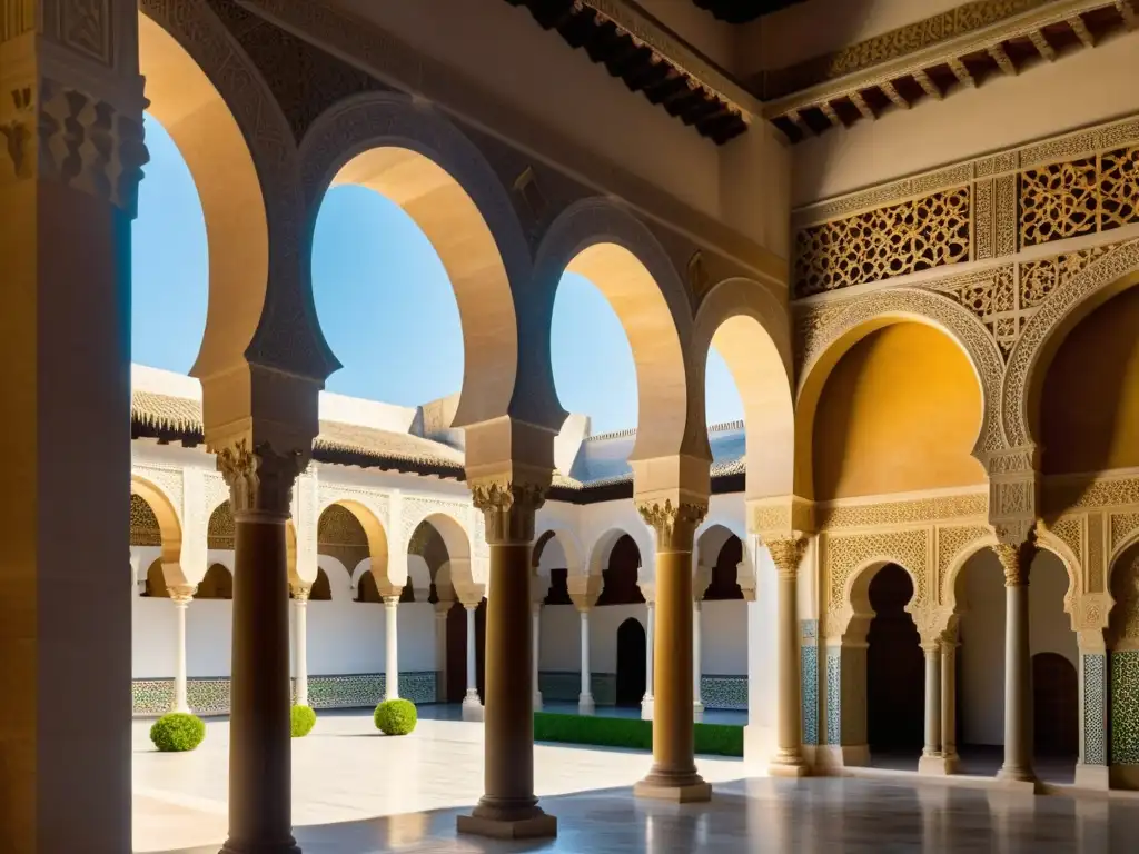 Detalle arquitectónico de la MezquitaCatedral en Córdoba, España, muestra la importancia de las mezquitas en la sociedad islámica