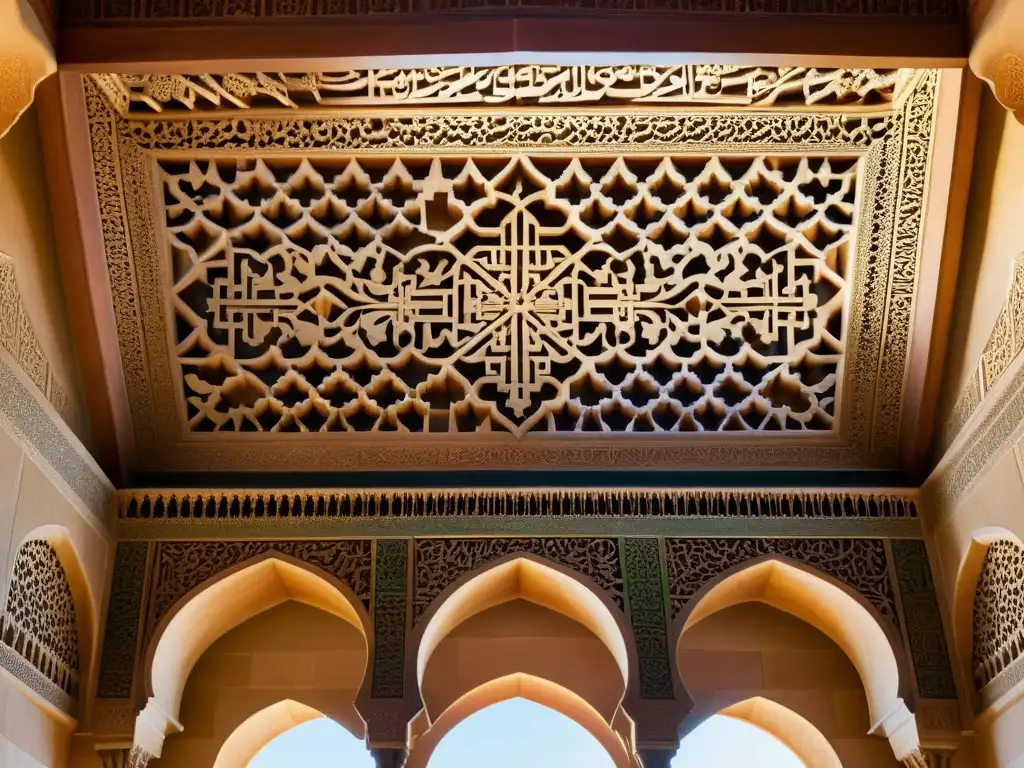 Detalle arquitectónico de la Alhambra en Granada, España