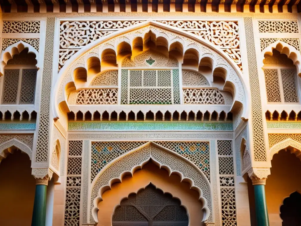 Detalle de la arquitectura islámica de la Alhambra, legado de resistencia y arte islámico en la luz del sol