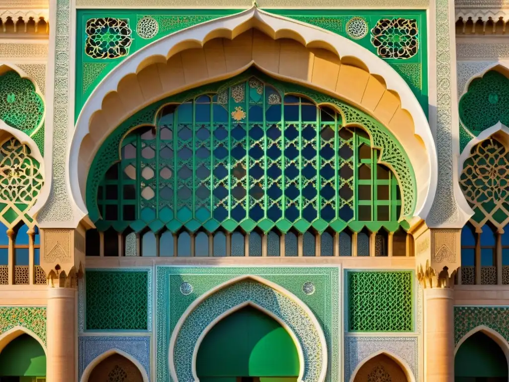 Detalle de azulejos de la fachada de la Mezquita Hassan II en Casablanca, Marruecos, una maravilla arquitectónica de la ingeniería musulmana