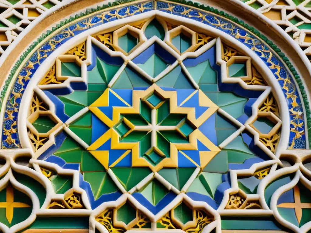 Detalle de azulejos de la Alhambra en Granada, España, reflejando la influencia islámica en arquitectura báltica