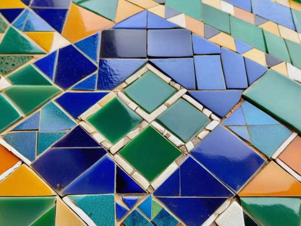 Detalle de un deslumbrante mosaico Zellige marroquí en arquitectura islámica, con vibrantes colores y patrones geométricos hipnóticos