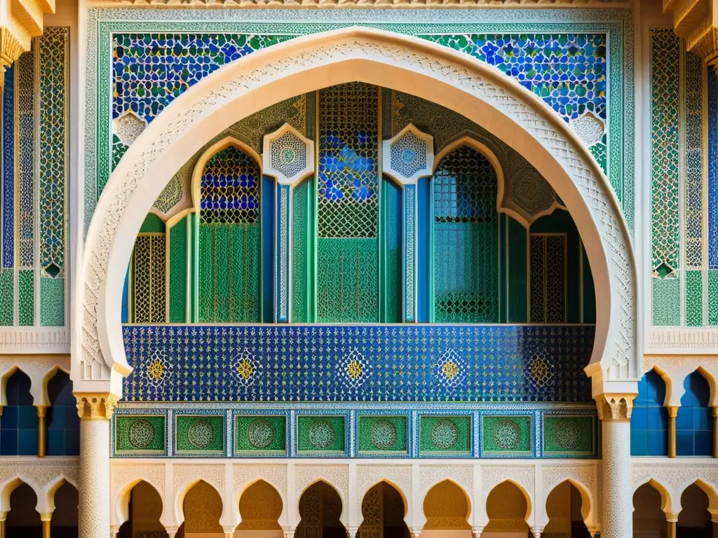 Maravillosos mosaicos de la Mezquita Hassan II en Casablanca Detalle de los deslumbrantes mosaicos en la mezquita Hassan II en Casablanca, Marruecos, que representan la belleza de la matemática islámica