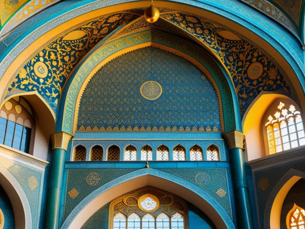 Detalle fotorealista del opulento diseño del Palacio Topkapi en Estambul, resaltando la riqueza cultural del Califato Otomano