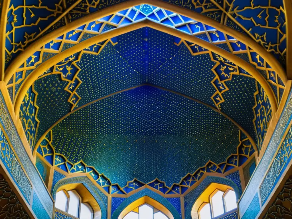 Detalle geométrico en la mezquita Sheikh Lotfollah de Isfahán, Irán