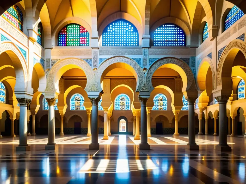 Detalle de la Gran Mezquita de Córdoba, con sus intrincados patrones y arcos