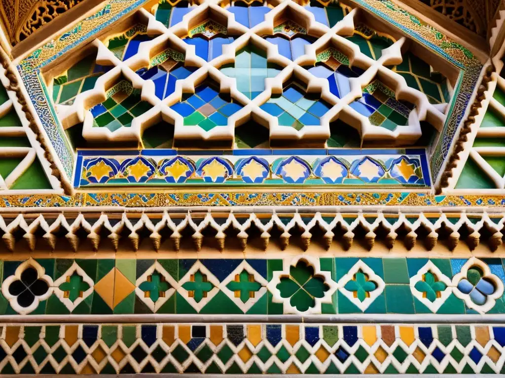 Detalle de la hermosa arquitectura islámica en la Alhambra, Granada