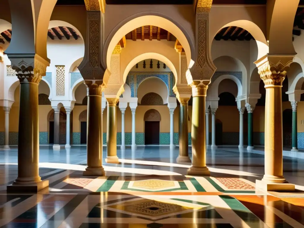 Detalle de la impresionante arquitectura de la Gran Mezquita de Córdoba, con influencia de los Califas influyentes en historia islámica