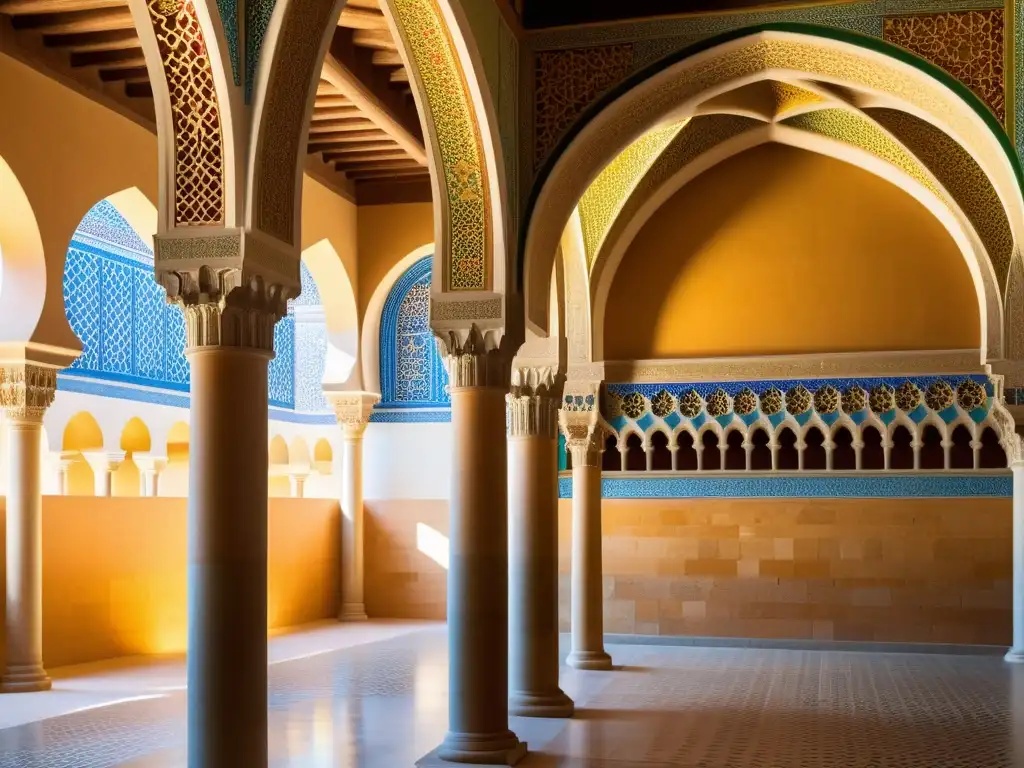 Detalle impresionante de la arquitectura islámica en el Palacio de la Aljafería, Zaragoza