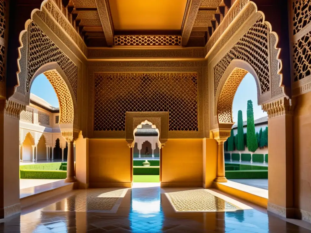 Detalle impresionante de la fusión artística en el islam en la Alhambra, Granada