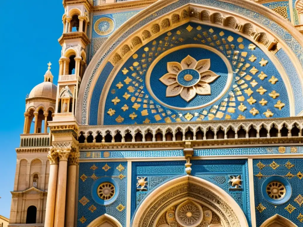 Detalle impresionante de la Catedral de Palermo, fusionando raíces islámicas y arquitectura italiana en Sicilia bajo el cálido sol siciliano