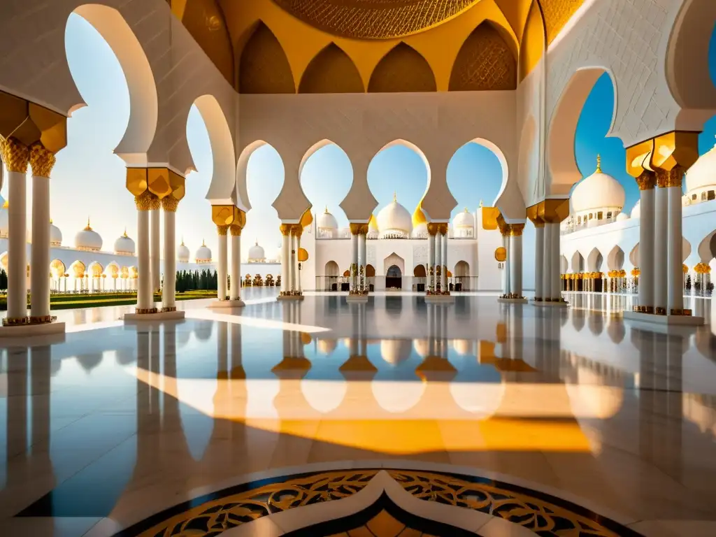 Detalle impresionante de la exquisita arquitectura y simbolismo islámico de la mezquita Sheikh Zayed en Abu Dhabi