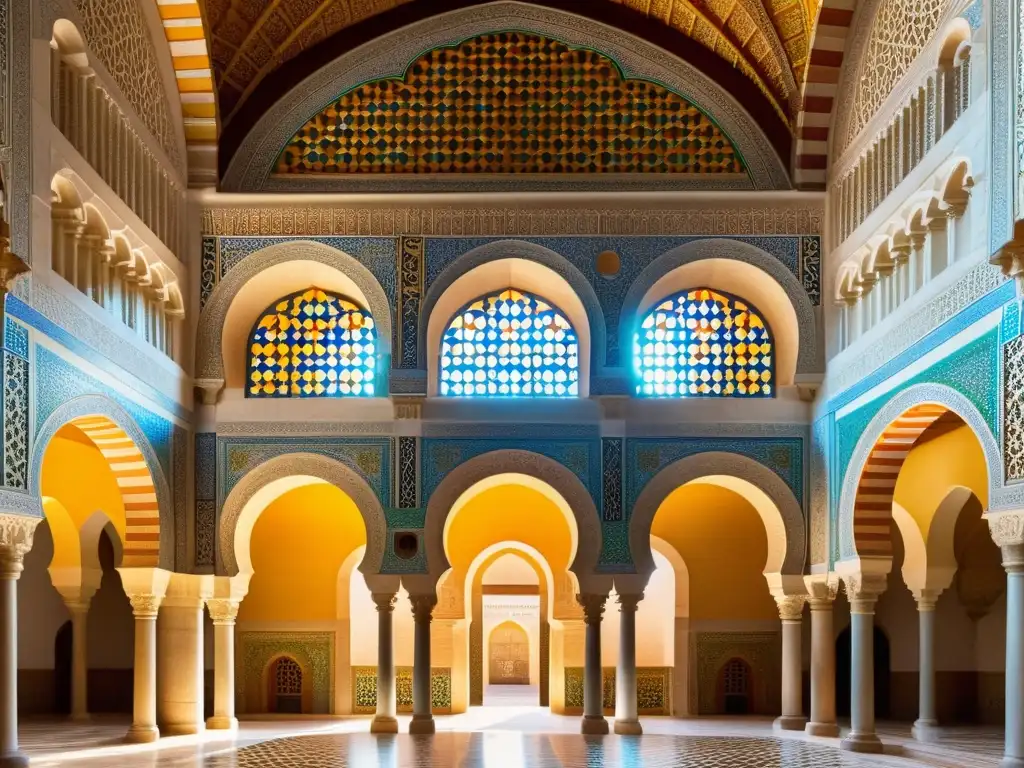 Detalle impresionante de la influencia de la arquitectura islámica en Europa en el interior de la Gran Mezquita de Córdoba, España