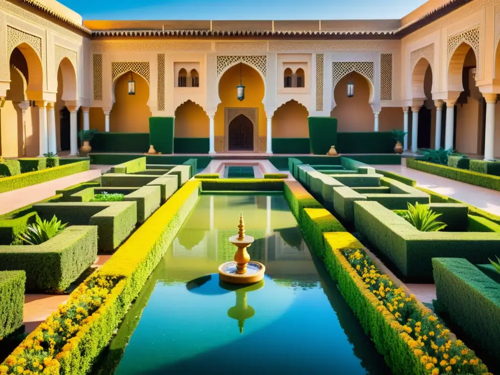 Detalle impresionante de los Jardines Andaluces en Rabat, Marruecos