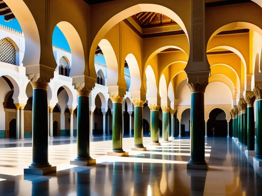 Detalle impresionante de la Mezquita de Córdoba, reflejando las relaciones interreligiosas en el Islam en su arquitectura y arte