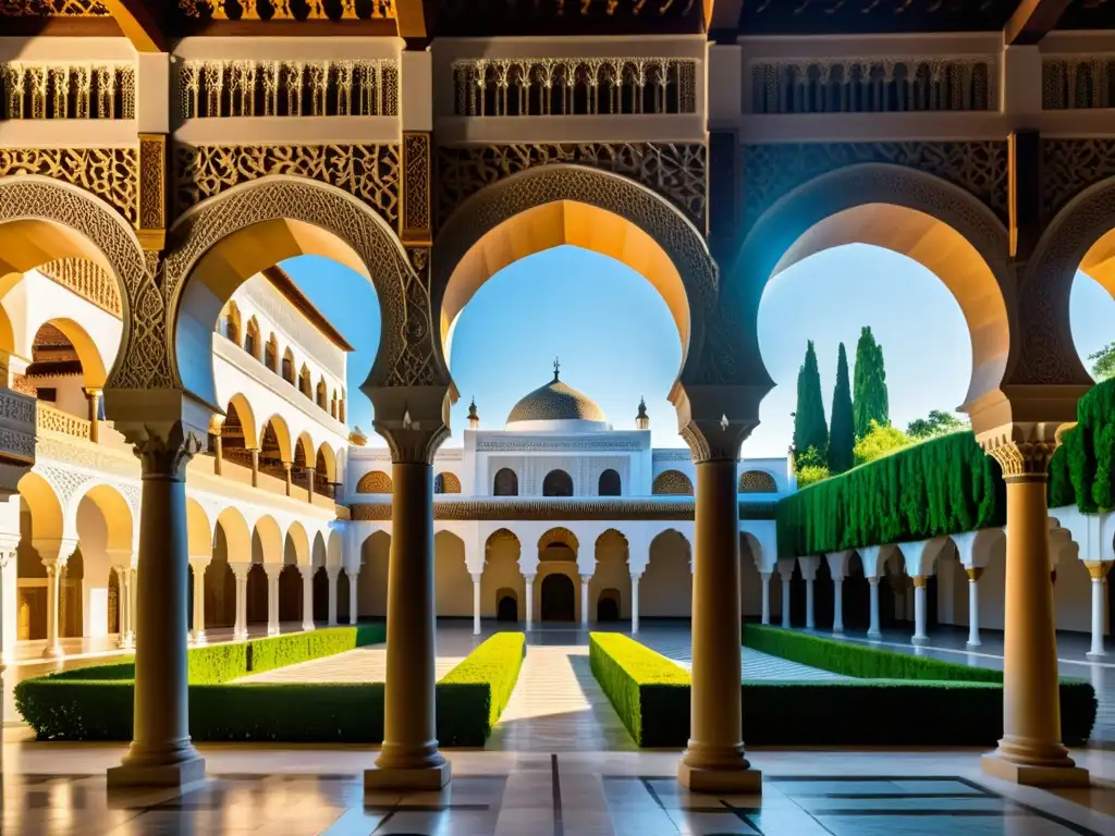 Detalle impresionante de la MezquitaCatedral de Córdoba, evocando la grandeza de su arquitectura mezquitas dinastías islámicas