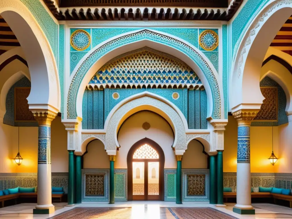 Detalle impresionante de Mihrab en Mezquita de Córdoba, fusionando influencia islámica y arquitectura colonial latinoamericana