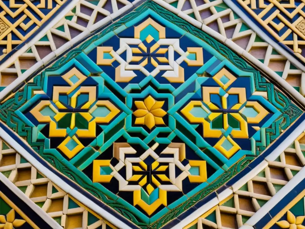 Detalle de un impresionante mosaico en la Alhambra, Granada, mostrando la importancia del pitagorismo en el mundo islámico