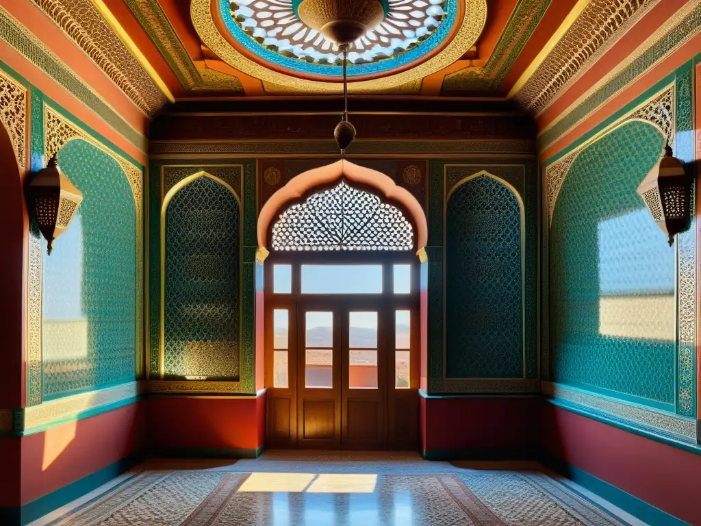 Detalle impresionante del Palacio Azem, reflejando el legado otomano en Siria con su arquitectura ornamental y detalles decorativos exquisitos