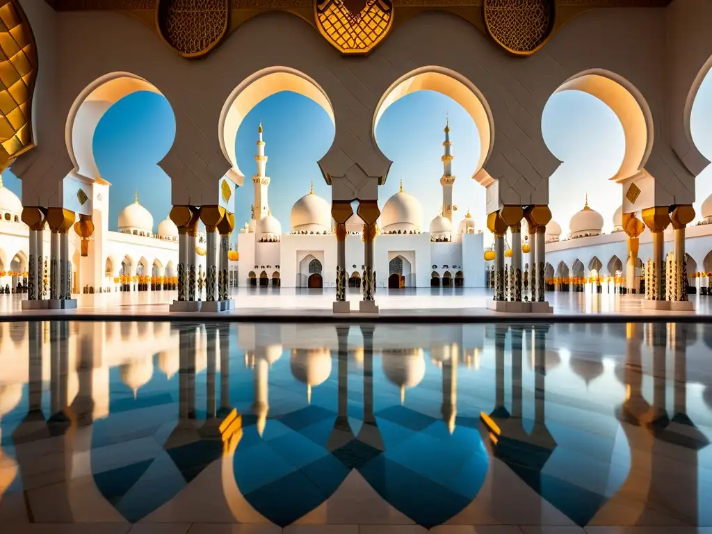 Detalle de los patrones matemáticos en arquitectura islámica en la mezquita Sheikh Zayed en Abu Dhabi