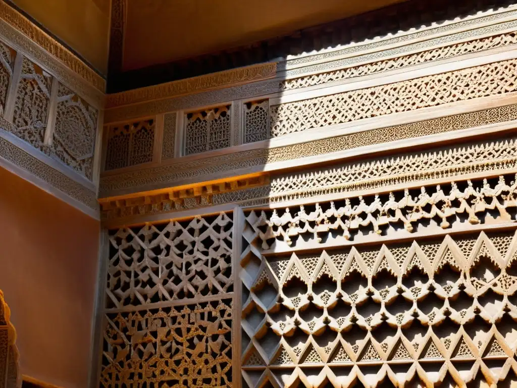 Detalles arquitectónicos exquisitos de la Alhambra en Granada, destacando la herencia Masmudí en la península ibérica