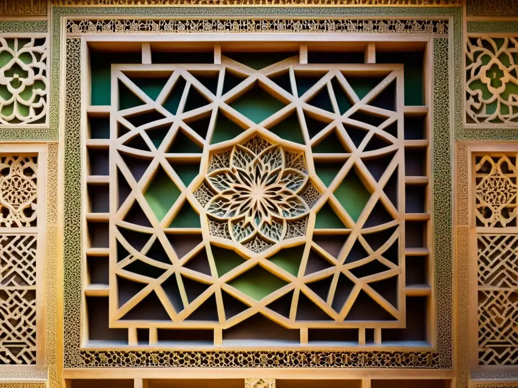 Detalles geométricos y arabescos en la arquitectura nazarí de la Alhambra