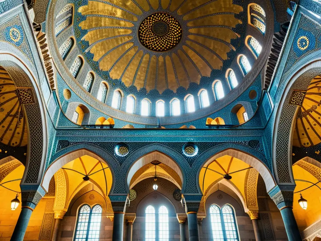 Detalles geométricos y arabescos en la arquitectura de la Mezquita Azul de Estambul, turquesa, proporción y balance arquitectura mezquitas