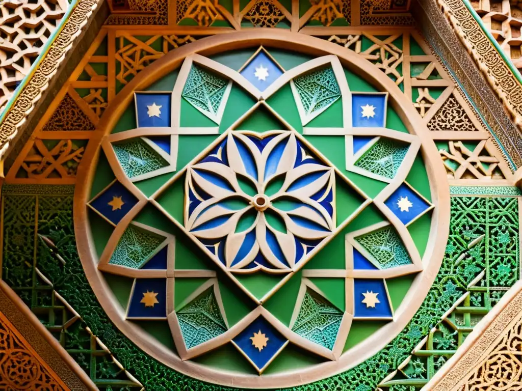 Detalles de la geometría sagrada en la Alhambra, un despliegue impresionante del arte islámico