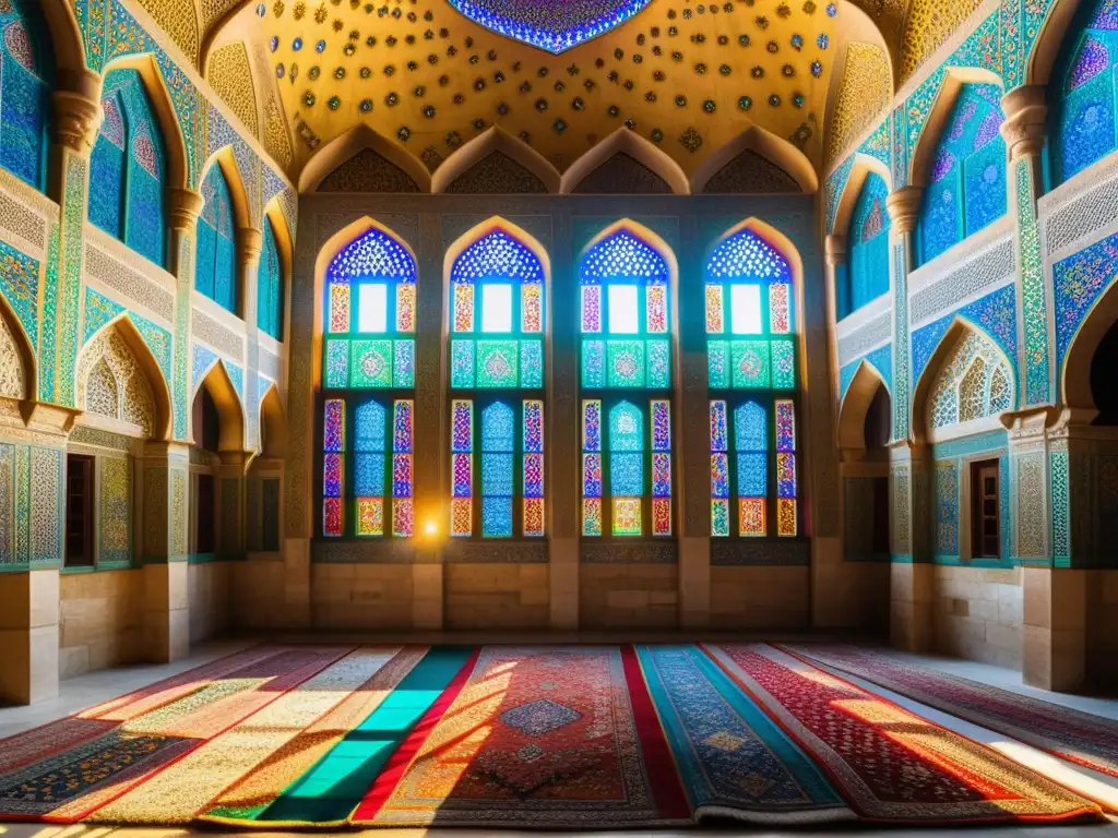 Un espectacular juego de luces y sombras en la Mezquita Nasir al-Mulk en Shiraz, Irán