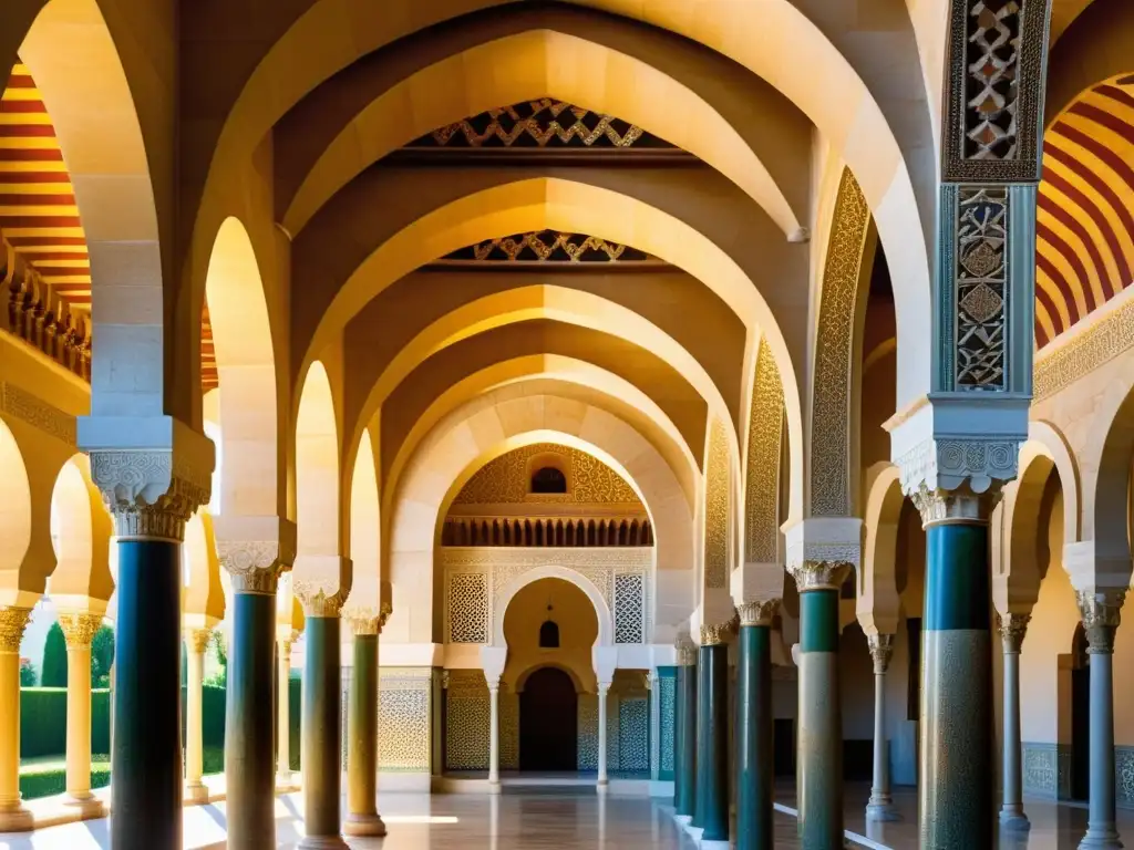 Espléndida imagen realista de la Gran Mezquita de Córdoba, reflejando la grandiosidad de la arquitectura Masmudí en AlÁndalus