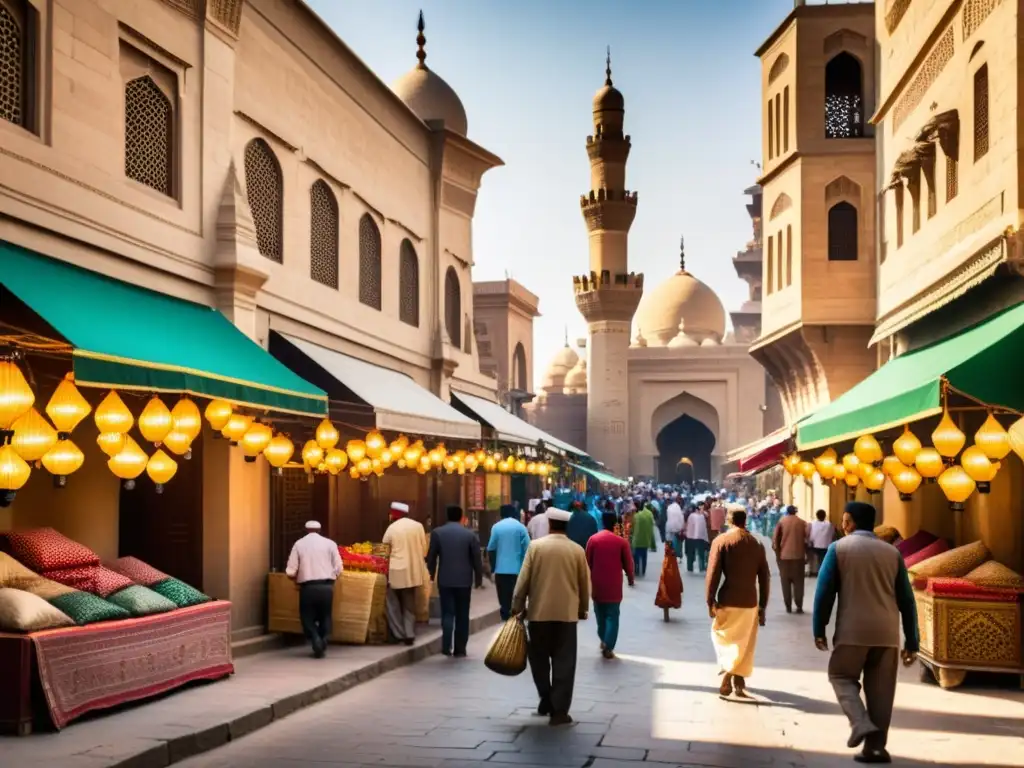 Inmersión en el esplendor del Cairo islámico: bulliciosas calles con textiles coloridos, arquitectura antigua y gente diversa