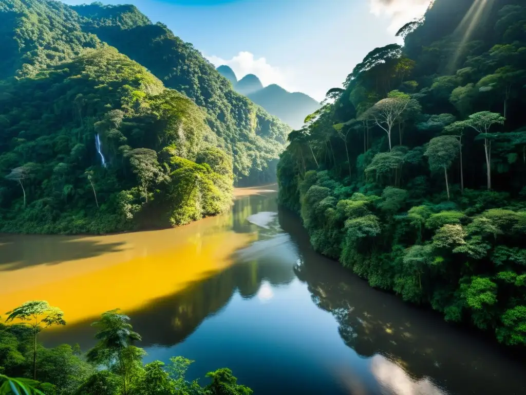 Esplendor natural del Parque Nacional Ulu Temburong en Brunei, reflejando la belleza y la reflexión islámica en la naturaleza intocada