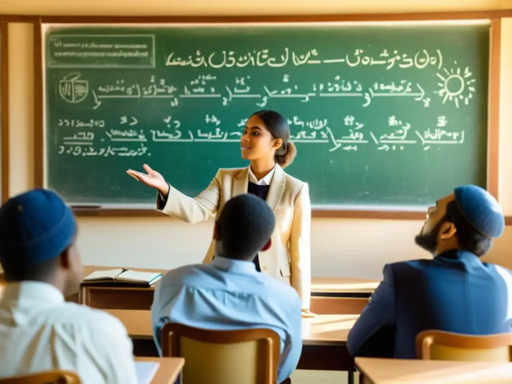 Estimulante discusión sobre la enseñanza de la filosofía islámica en un aula llena de luz y conocimiento