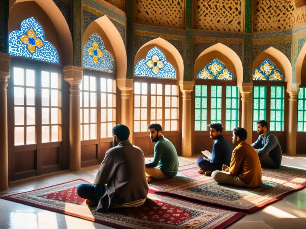 Estudiantes en madrasa islámica, inmersos en el papel de las escuelas islámicas