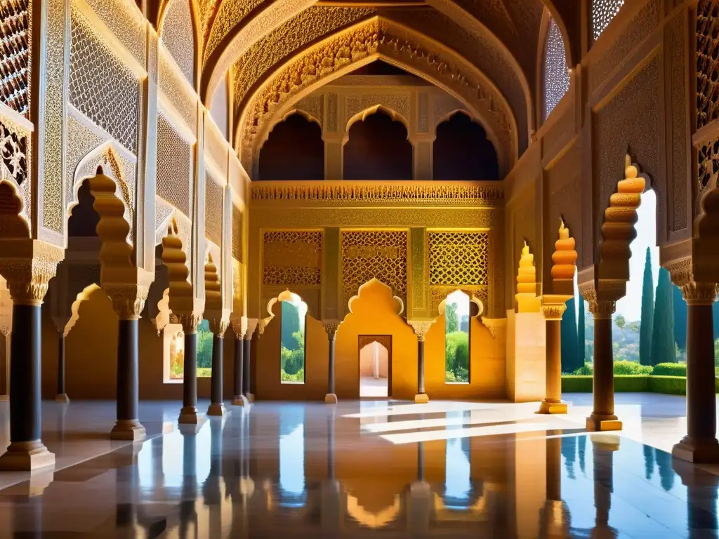 Experiencia visual cautivadora en el Palacio de los Abassid, reflejando la opulencia y la historia islámica