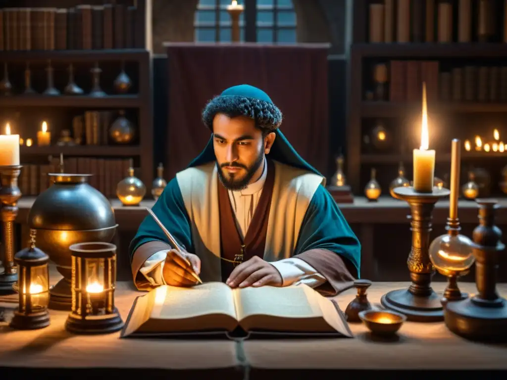 Ibn alHaytham realiza experimentos ópticos en un laboratorio medieval con una revolucionaria teoría de la visión